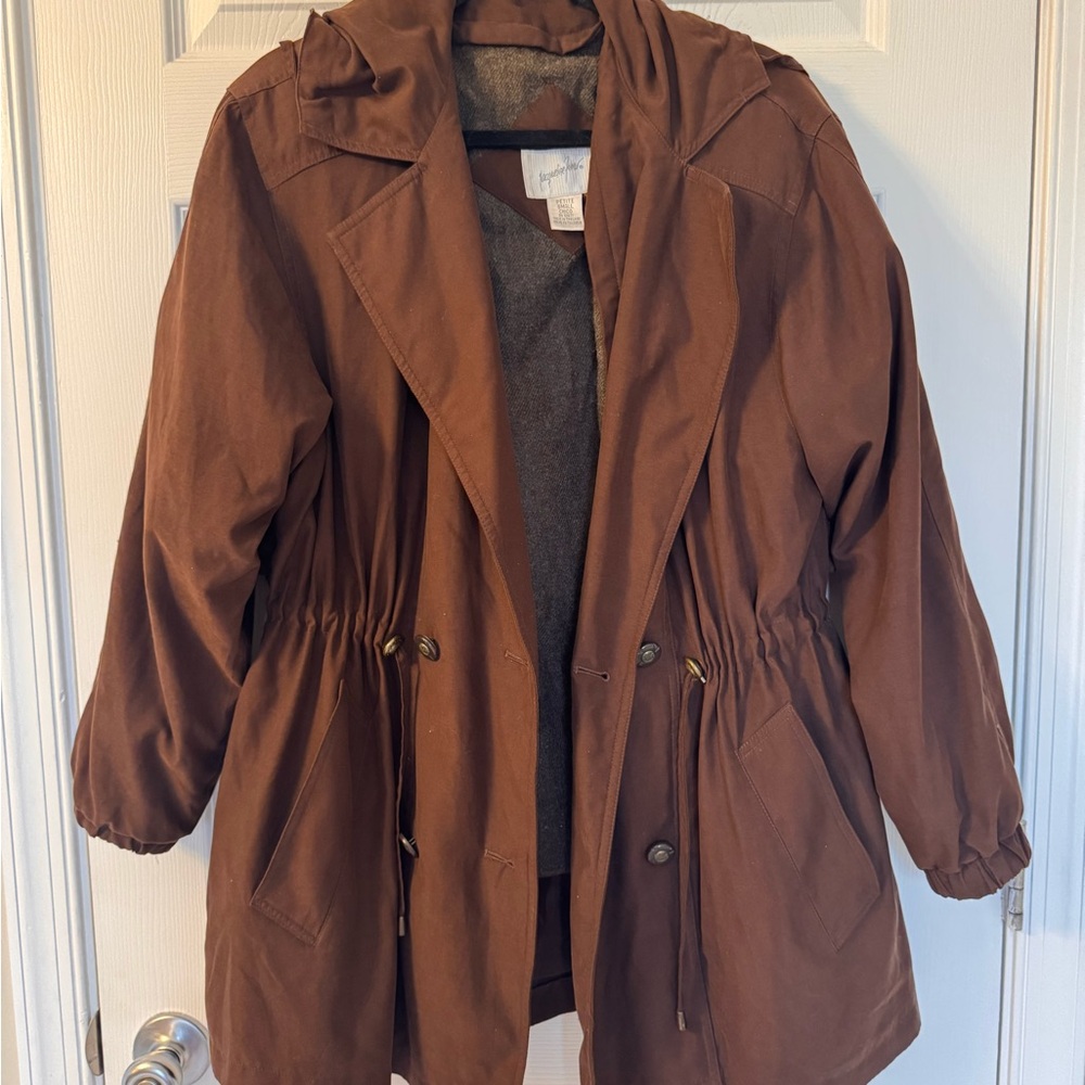 Jacqueline Ferrar Brown Vintage Hooded Utility Anorak Jacket